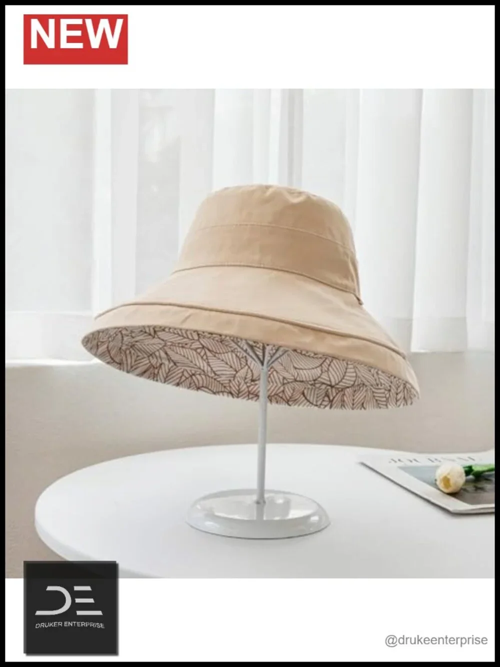 Wide Brim Wired Edge Sun Hat Reversible Foldable UV Protection Bucket Hat